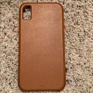 iPhone XR leather case with screen protector